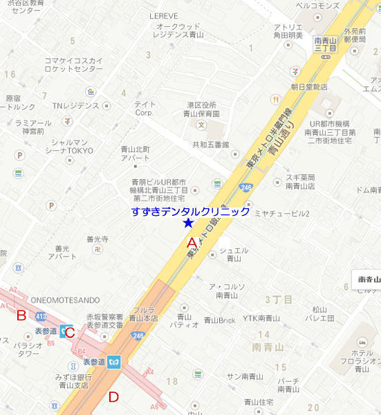 駐車場案内の地図